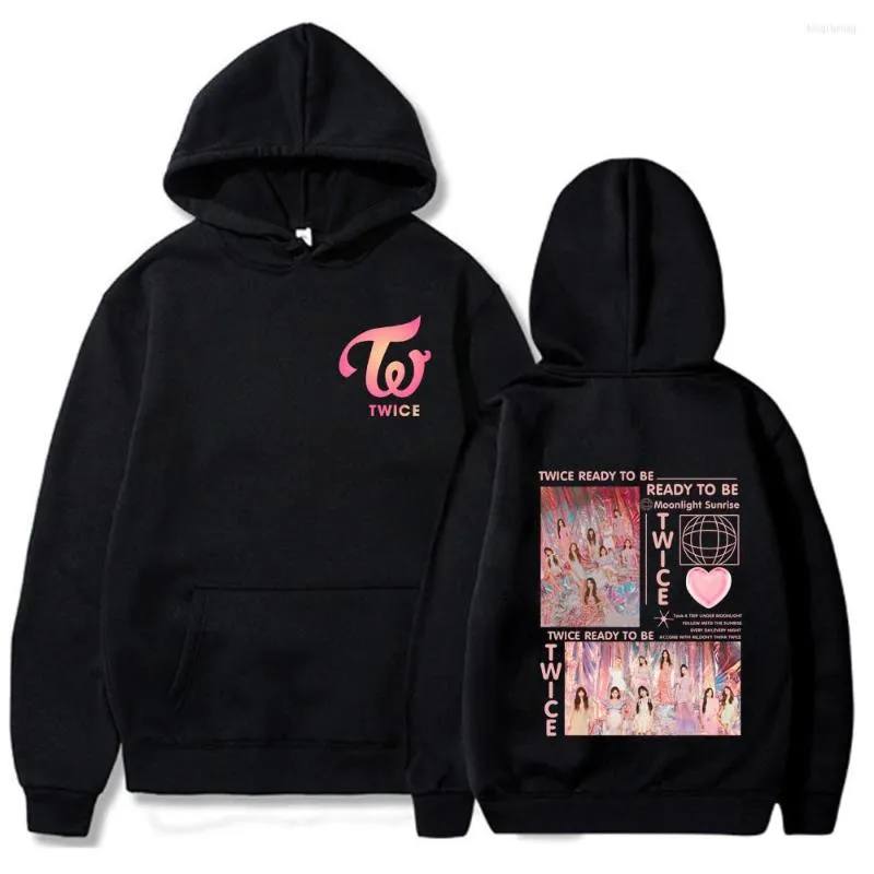 Herrtröjor kpop två gånger månsken soluppgång 2023 rese hoodie koreansk stil y2k vinter varma hoody rockar harajuku mode kvinnliga tröjor