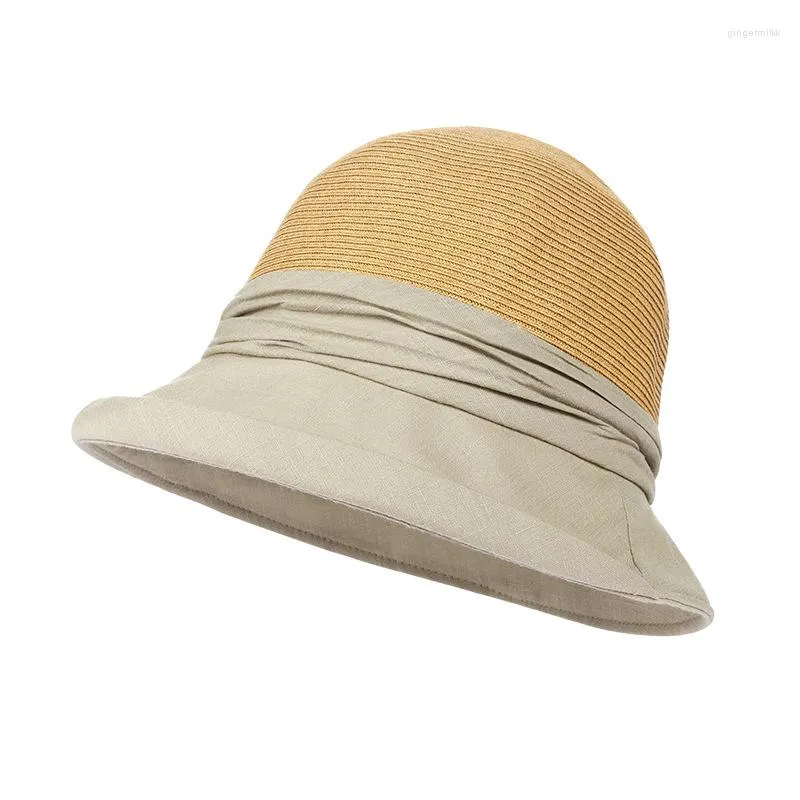 Weitkrempeln Hats Hut Stroh Frauen Sommer Sun Beach Accessoire UV Schutzweiche für Dame Urlaub