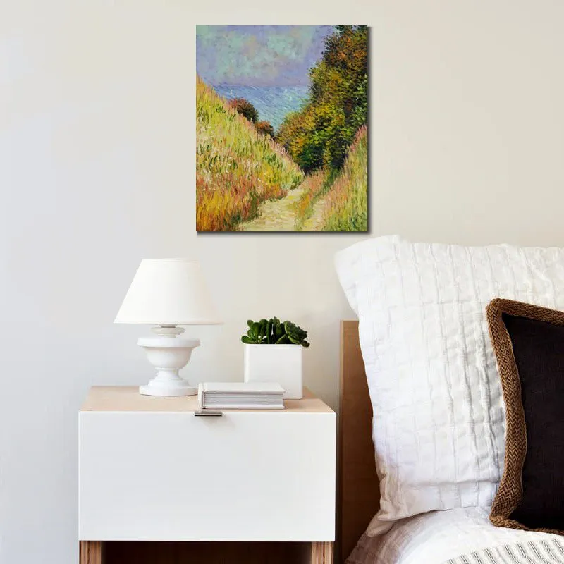 Chemin de la Cavee Pourville Pourude Monet Painting印象派の芸術手描きのキャンバス壁の装飾高品質