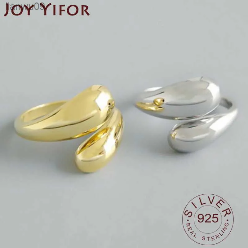 Anéis de gota de água de prata esterlina 925 minimalistas para mulheres, joias de noivado, acessórios de festa da moda, presente L230704
