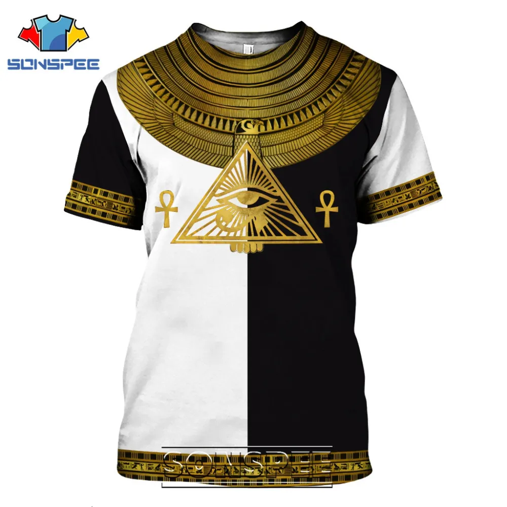 Men's Summer T-Shirt: Casual 3D Printing Ancient Egypt Eye of