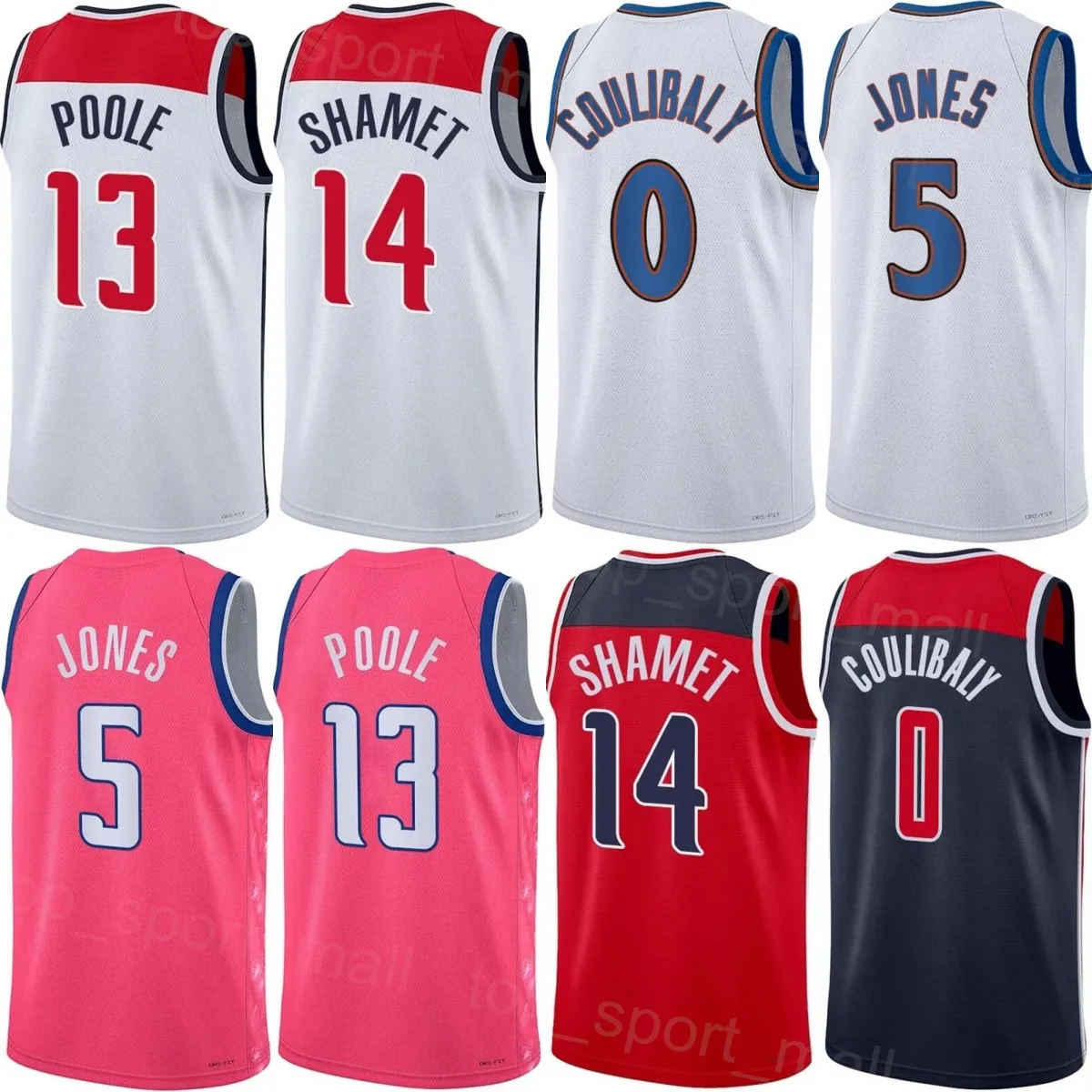 Mężczyźni Kobieta Drukuj Basketball Poole Jersey 13 Bilal Coulibaly 0 Danilo Gallinari Tyus Jones Landry Shamet Kyle Kuzma 33 Deni Avdija 9 Corey Kispert 24 Daniel Gafford 21 21