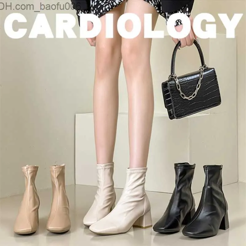 Boots S. Jrrs Latest Chelsea Boots Womens Ankle Boots Medium Boots Fashion Square Toe Leather Botas Autumn Winter Womens Ankle Boots Mujer Z230714 From 7 47 DHgate