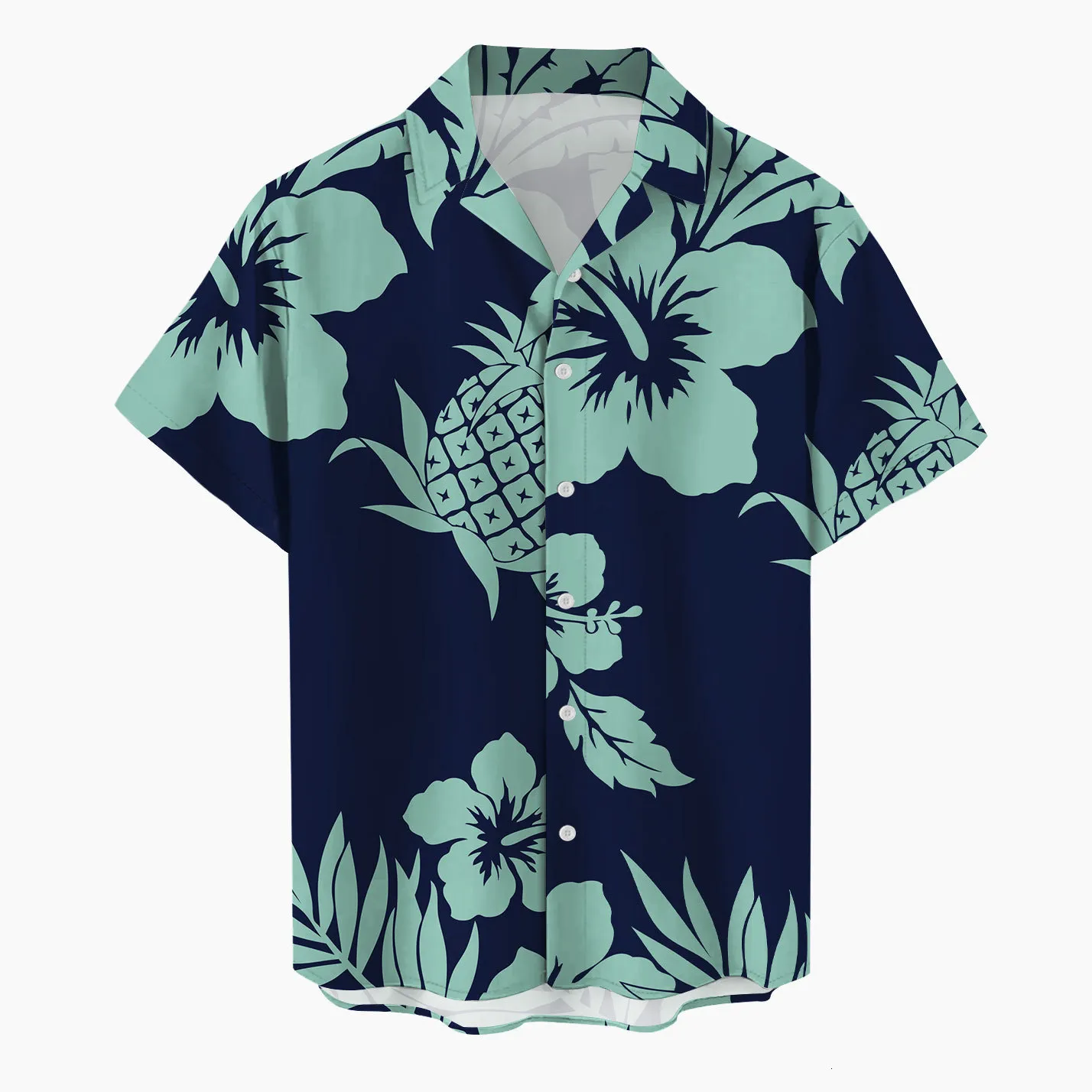 Mäns avslappnade skjortor Flower Print Hawaii Men's Casual Shirt Holiday Leisure Shirts For Man Overdimensionerade 3D Tryck Male Clothes Harajuku Summer Fashion 230714