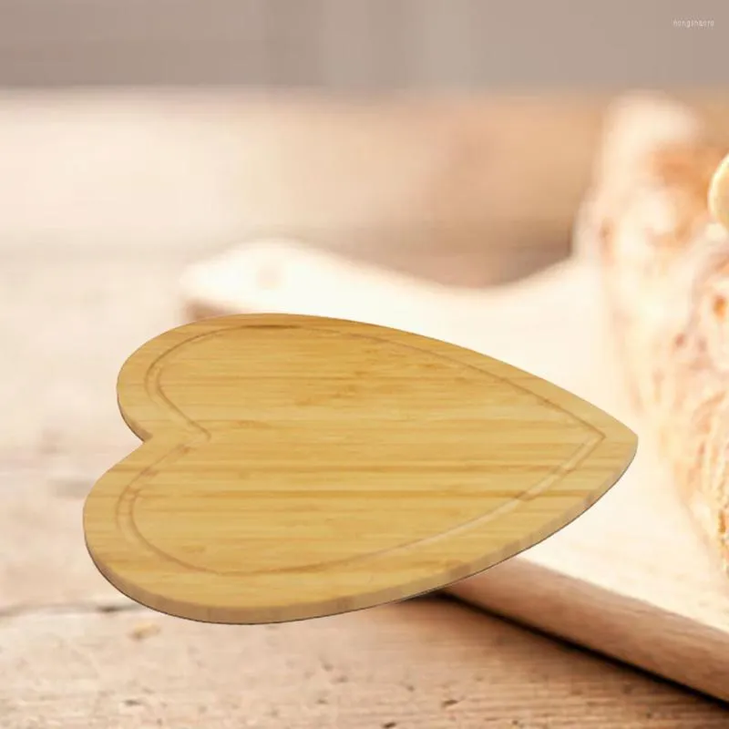 Ensembles de vaisselle planche de bois cuisine hacher petite coupe en forme de coeur Double côtés fournitures de fromage