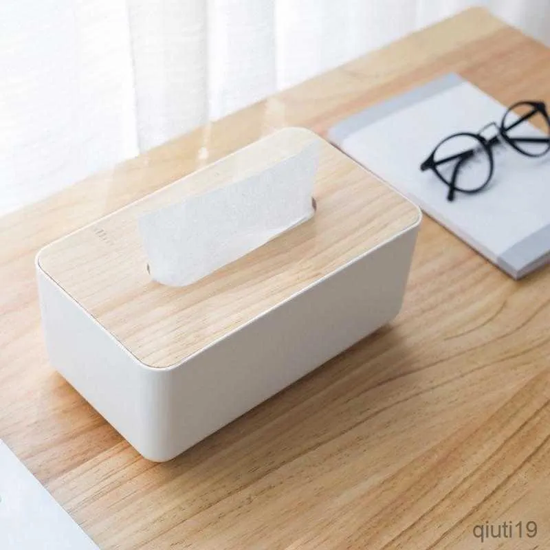 Tissue Boxes Napkins Japanese Tissue Box Wooden Cover Toilet Paper Box Solid Wood Napkin Holder Case Simple Stylish Home Car Tissue Paper Dispenser R230714
