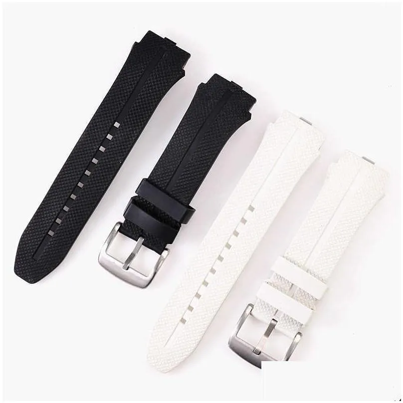 Outros acessórios de moda adequados para LG Watch Urbane 2 Lte W200 Smart Sile Rubber Strap Wristband Bracelet Black White Belt Band H Dhlt4