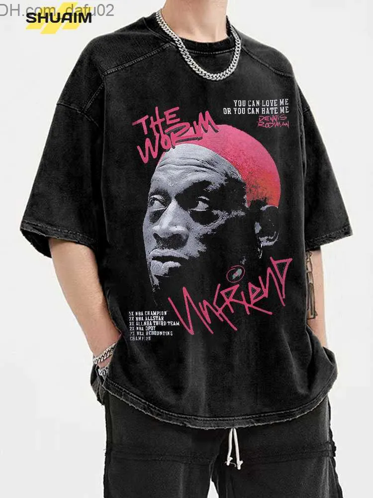 Wholesale Vintage Dennis Rodman Portrait Printed Mens Long Wholesale Vintage Dennis Rodman Portrait Printed Mens Long