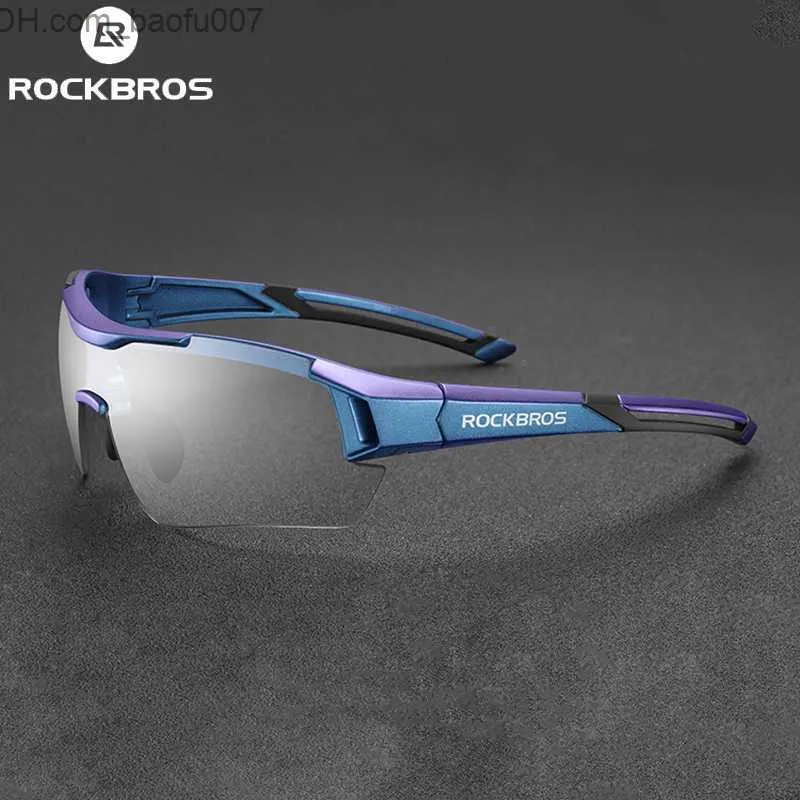 Lunettes de soleil ROCKBROS lunettes de vélo lumière induite super légère lunettes de soleil de sports de plein air vtt course vélo lunettes de protection UV équipement de vélo Z230720