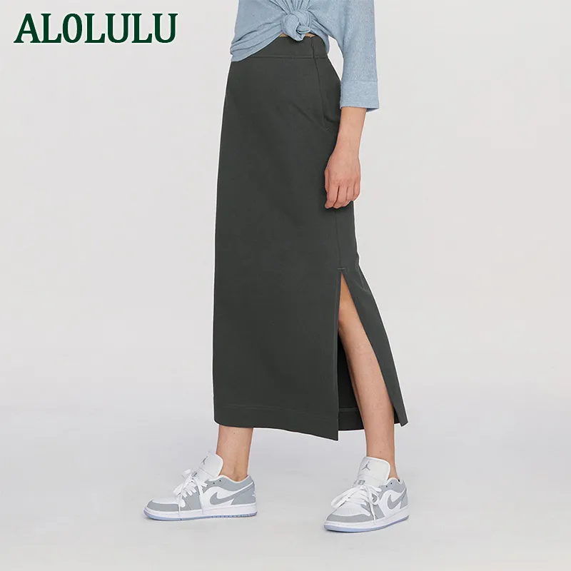 AL0LULU Yoga Fitness sports long skirt yoga sports skirt