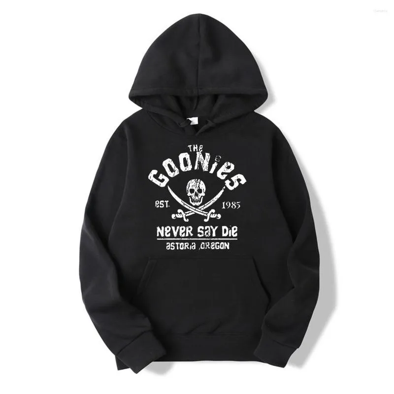 Męskie bluzy z kapturem Zime bawełna mężczyźni The Goonies Never Say Die Pirate Classic Movie Graphic Inspirowane bluzy z kapturem Kobiety unisex m-5xl