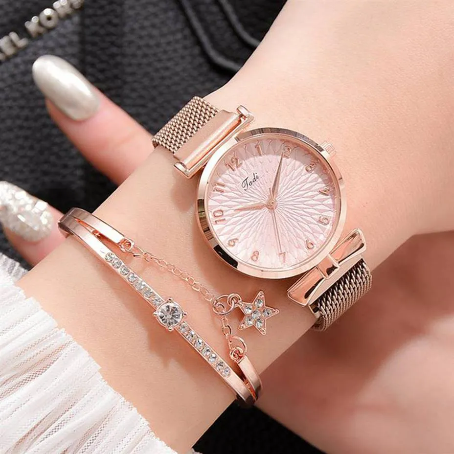 Mode Montre Femmes De Luxe Femmes Robe Bracelet Quartz Horloge Aimant Montre Femmes Dames Sport Montre-Bracelet Horloge Relogio Feminino300o