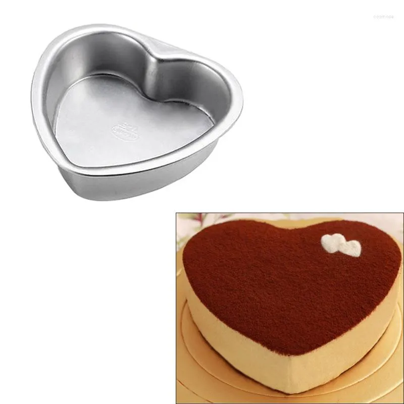 Stampi da forno Stampo per torte a forma di cuore Fondo rimovibile Lega di alluminio Mousse al cioccolato Pasticceria Stampo per pentole antiaderente 3/5/6 pollici