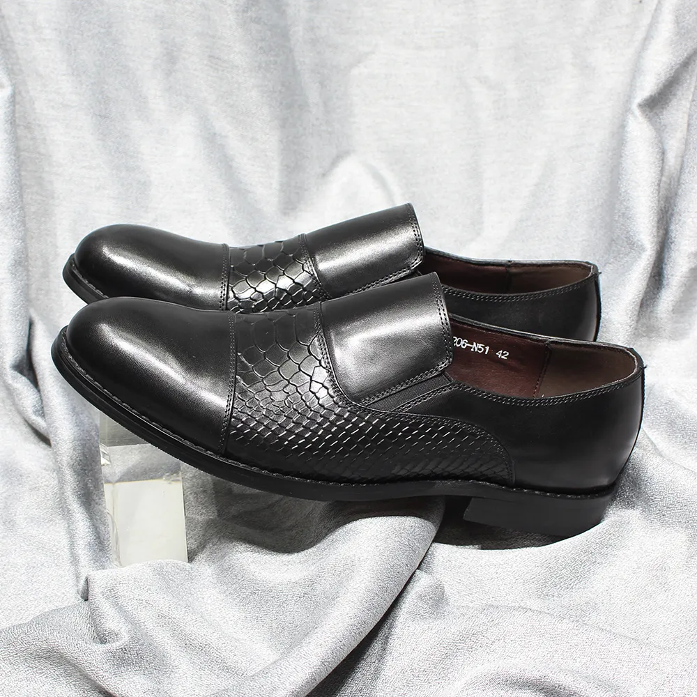 Solid 3230 Cap Classic Toe Ze Men's Slaafers Schlangendruck handgefertigter echter Lederschlupf auf Hochzeitsbürokleid für Männer lässige Schuhe