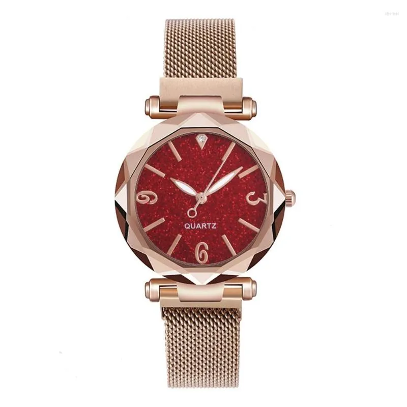 Orologi da polso Orologio al quarzo da donna Quadrante con cielo stellato Orologio da polso automatico Magnetico Casual Braccialetto di facile lettura H9