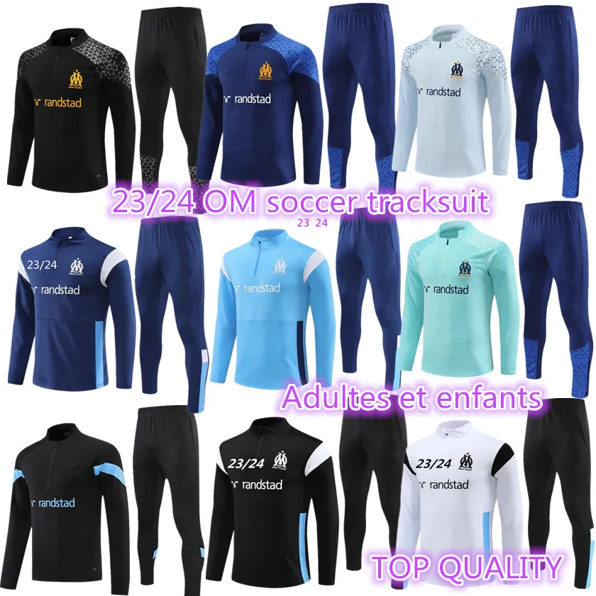 2024 Survêtement pour enfants et adultes Milik Payet Marseille Survetement Fottball Training Suit Veste Maillot 23 24 Om Man Football Jogging Set