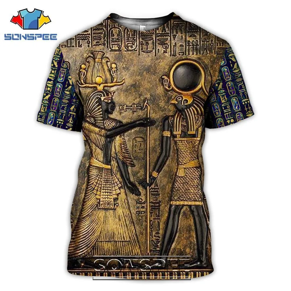 Men's Summer T-Shirt: Casual 3D Printing Ancient Egypt Eye of
