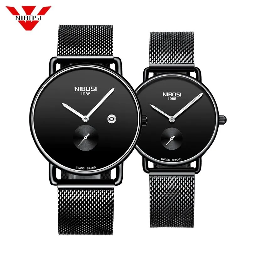 NIBOSI Merk Luxe Minnaar Horloge Paar Waterdicht Mannen Vrouwen Paar Horloge Quartz Horloge Man Vrouw Armband Relogio Masculino185F