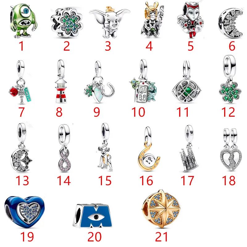 925 sterling Silver Charm Beads New Cartoon Formes Animal Series Skewers Bead Bracelet DIY Pandora Accessories Sanzhu Pendant Free