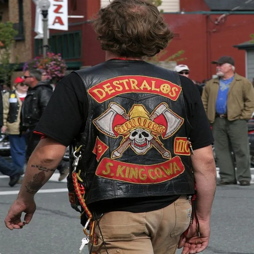 Destralos S King Co WA Motorcycle Club Vest Outlaw Biker Mc Jacket Punk Large Back Patches