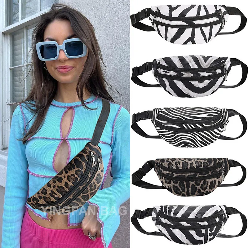 Waist Bags Fashion Leopard Print Fanny Pack Belt Women Travel Bag Chest Purse Pouch Bullet PU Leather Shoulder 230713