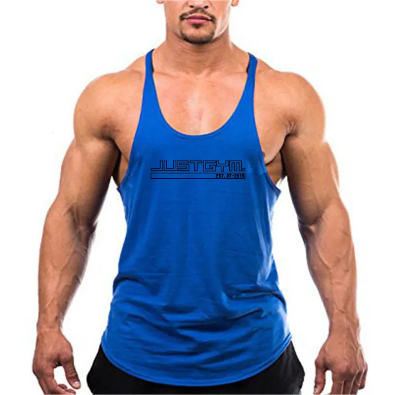 Heren Tank Tops Muscleguys Merk Mannen tank tops Bodybuilding Katoen ONeck Y Terug Top Mouwloze Shirts Spier mannen gym Kleding 230713