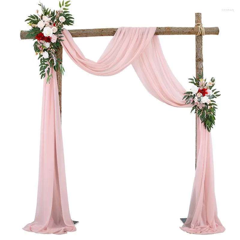 Rideau 18Ft Table Runner Mariage Arche Drapé Tissu Mousseline Drapé Draperie Sheer Backdrop Réception Swag Cérémonie Décor