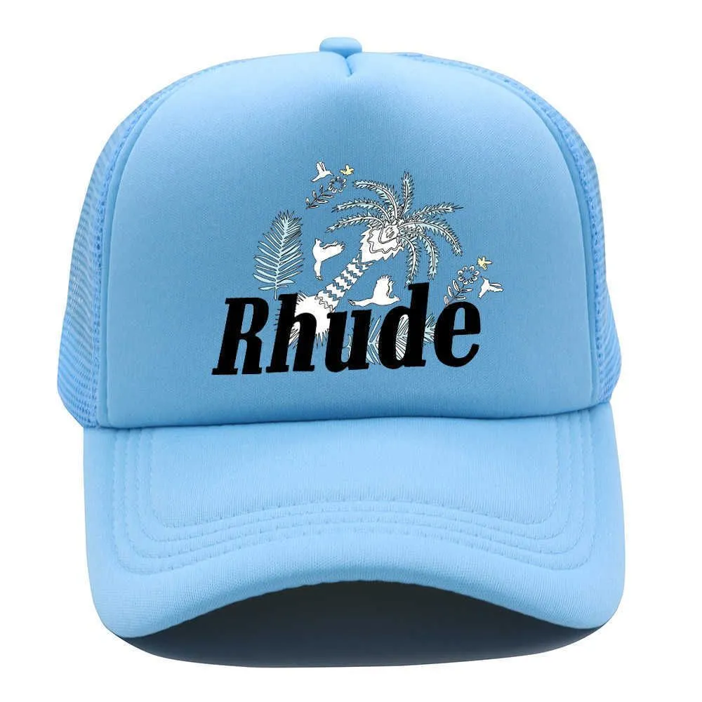 Ball Caps Designer Baseball Cap Mesh Patchwork Baseball Cap Rhude Hut Stickerei Unisex Rhude Kollektionen Casual Truck Hut Einstellbar 837