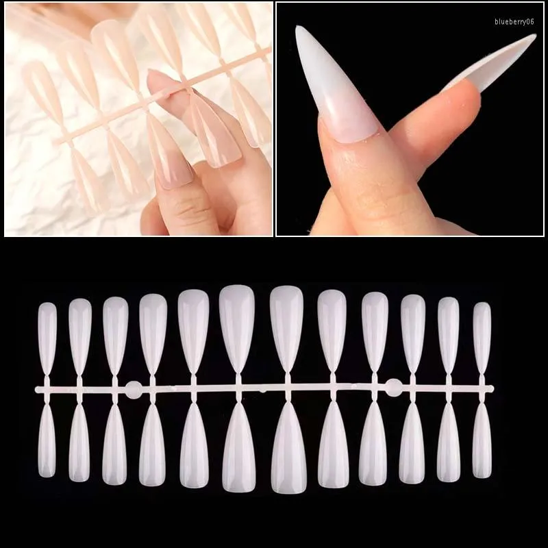 Faux Ongles 120 Pcs Sac Amande Solide Couleur Long Stiletto Extension Conseils Couverture Complète Appuyez Sur Diy Art Artificiel Faux N