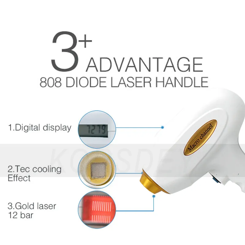 Dispositivi per la cura del viso KORSDEY Beauty Instrument Parts 808nm Maniglia per la depilazione laser a semiconduttore 230714