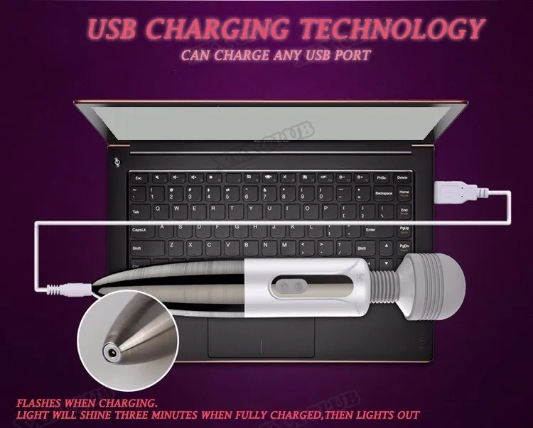 Vibratoren Leten Riesiger Kopfvibrator für weibliche Masturbation, Orgasmus, AV-Zauberstab, Massagegerät, Nippel-Klitoris-Stimulation_voghion.com