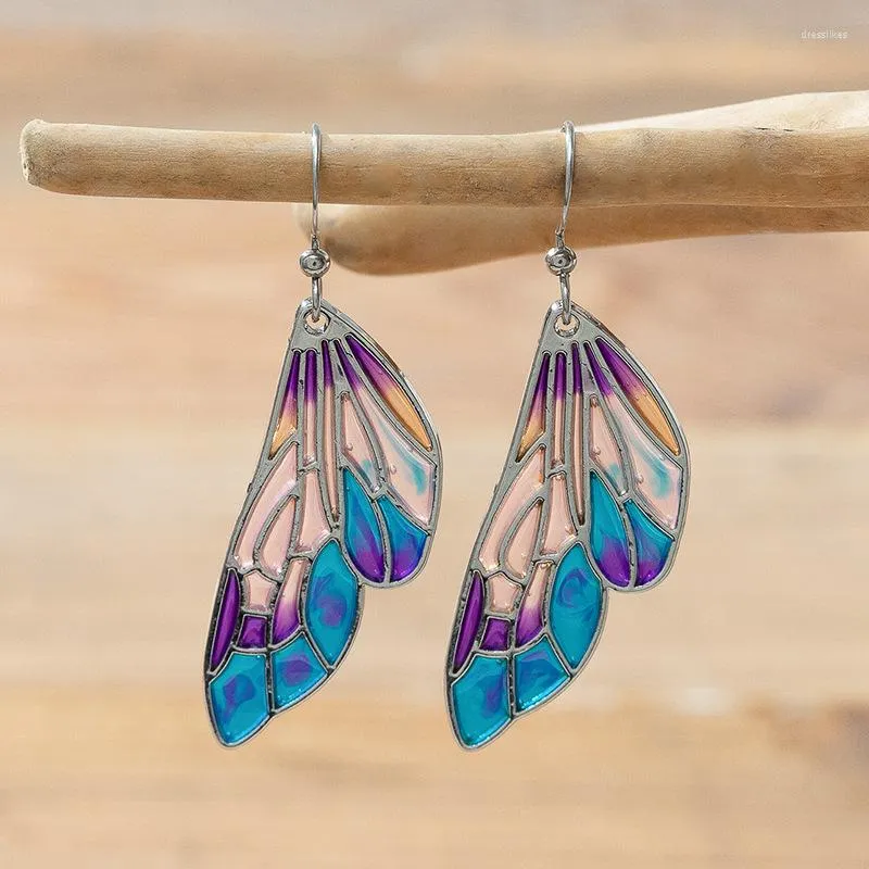 Dangle Earrings Colorful Butterfly Wing For Women Summer Fashion Trend Jewelry
