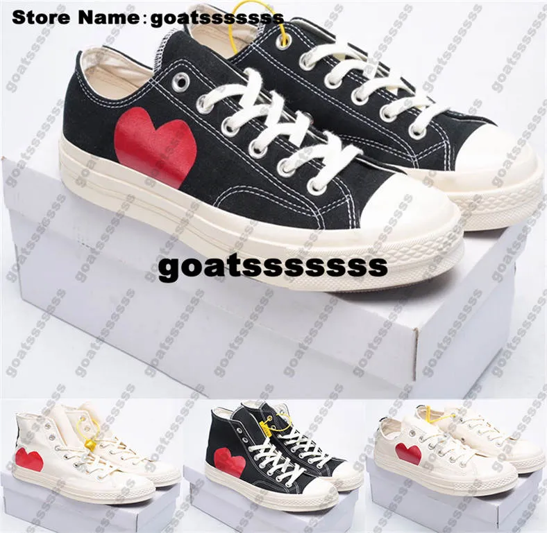 chucks taylors All Star 70 Hi Mens Running Shoes Size 5 11 Commate Commous Des Garcons Play US5 Sneakers CDG Designer 9173 Women US 5 Zapatillas Kid Heart