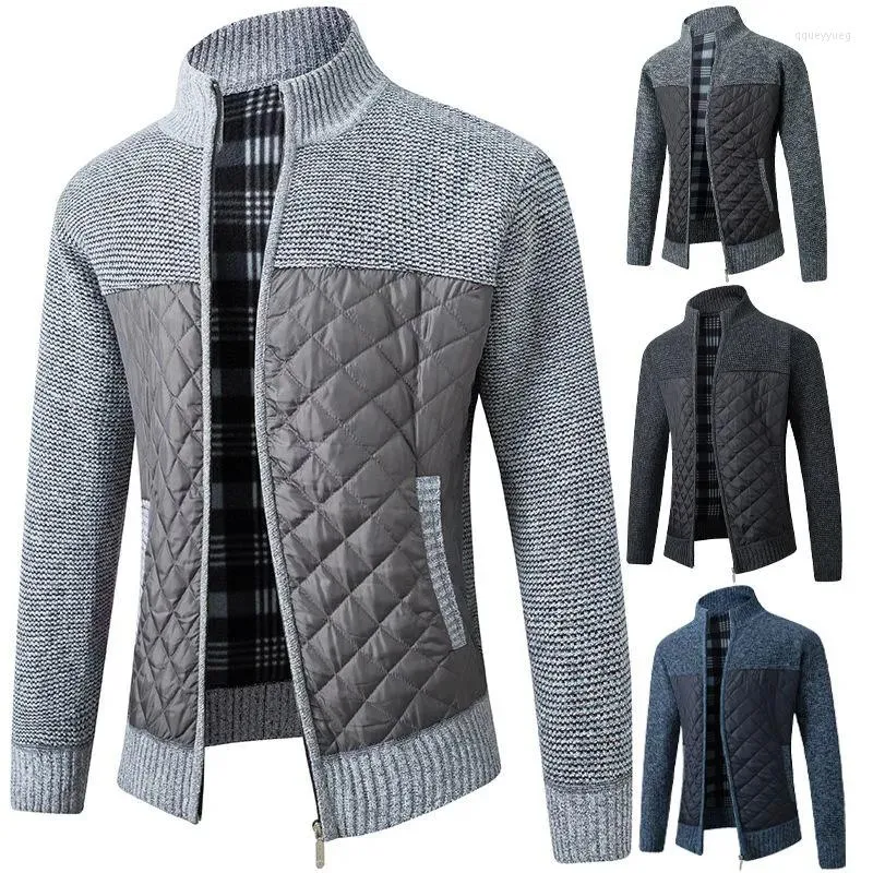 Pulls pour hommes col d'hiver pull en tricot manteau veste et cardigan rembourré en velours vêtements chauds.