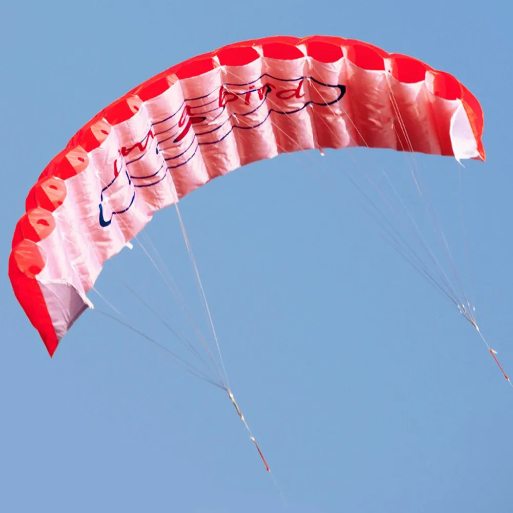 Kajakzubehör Outdoor Fun Dual Line Stunt Parafoil Parachute Rainbow Sports Beach Große Kite Power für Anfänger 230713