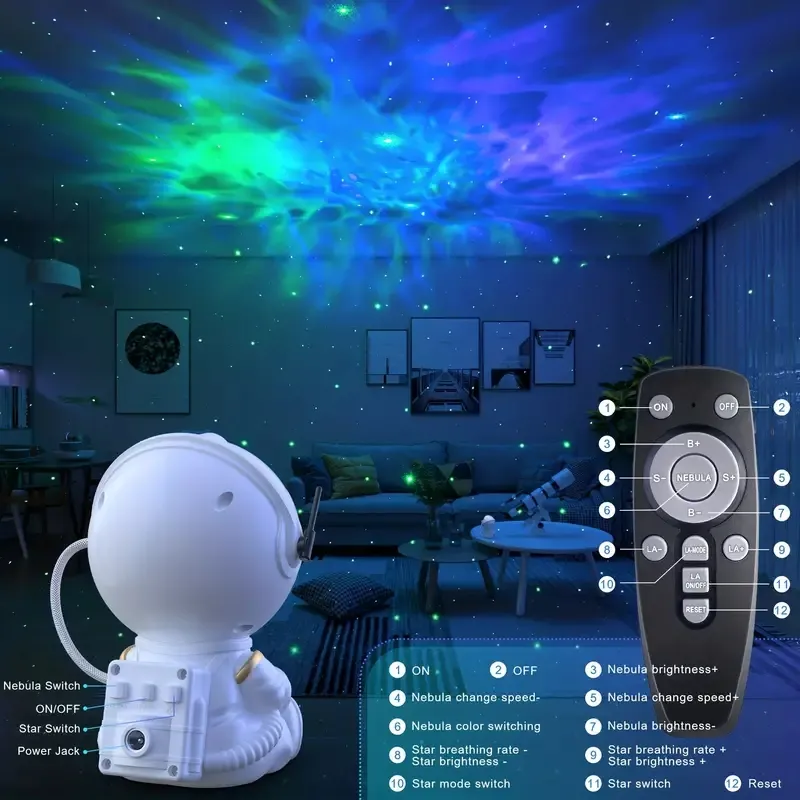 Stern Projektor Astronaut Galaxy Licht Projektor, Kinder Nebel Nachtlicht  Mit Fernbedienung Und 360 ° Rotation Magnetische Kopf, Von 11,97 €