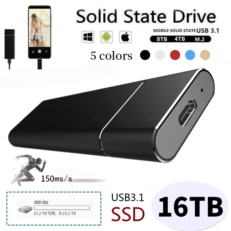 Disques Durs 60 To SSD Disque Dur Dorigine 30 To Disque SSD Externe Mobile  Haute Vitesse Portable USB 3.0 Type C Pour Ordinateur Portable Mac Notebook  230713 Du 9,55 €