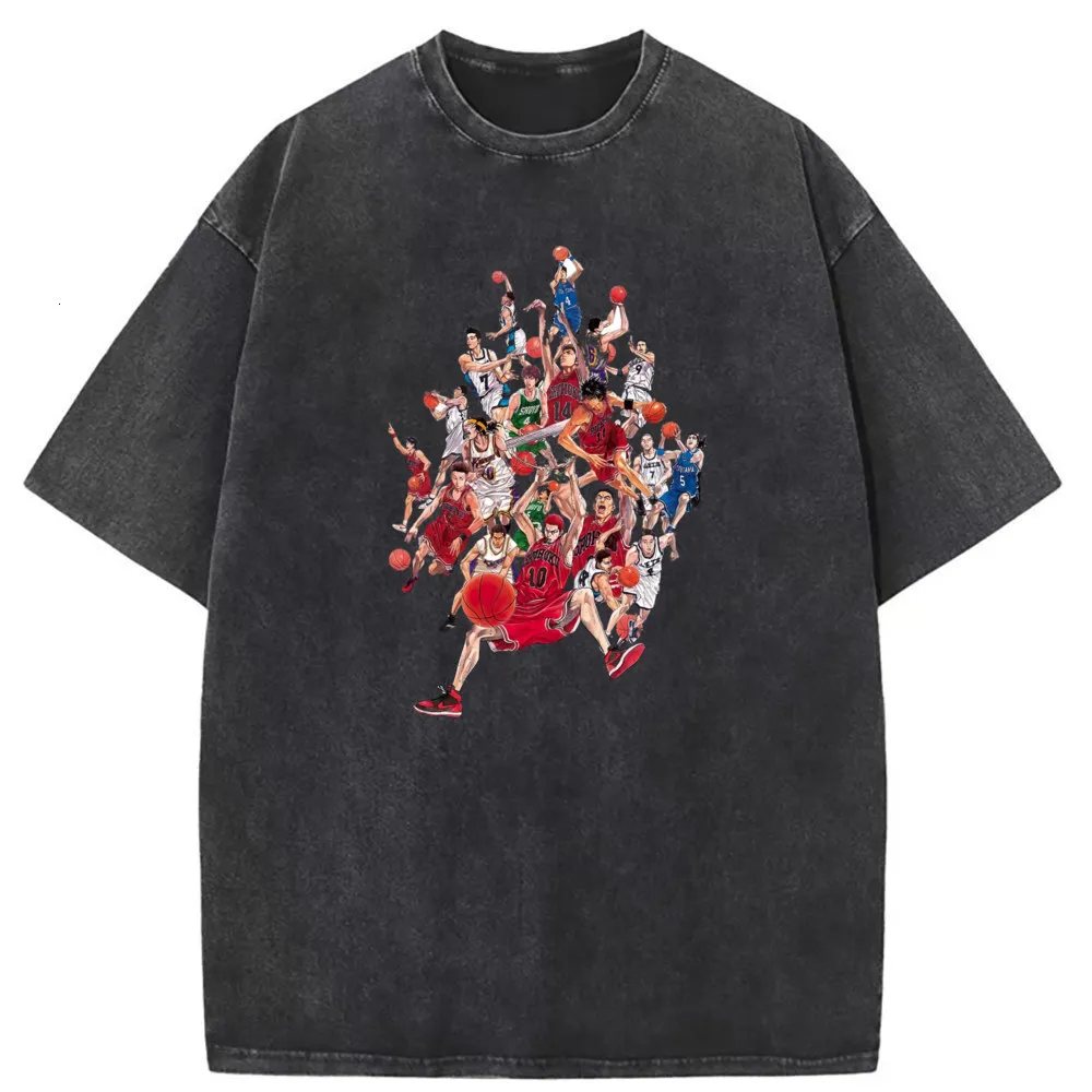 Hommes TShirts Slam Dunk Tshirt Japonais Anime À Manches Longues Lavé Tshirt Arrivées Dominant T Shirt Hommes Sweats Camisa 230713