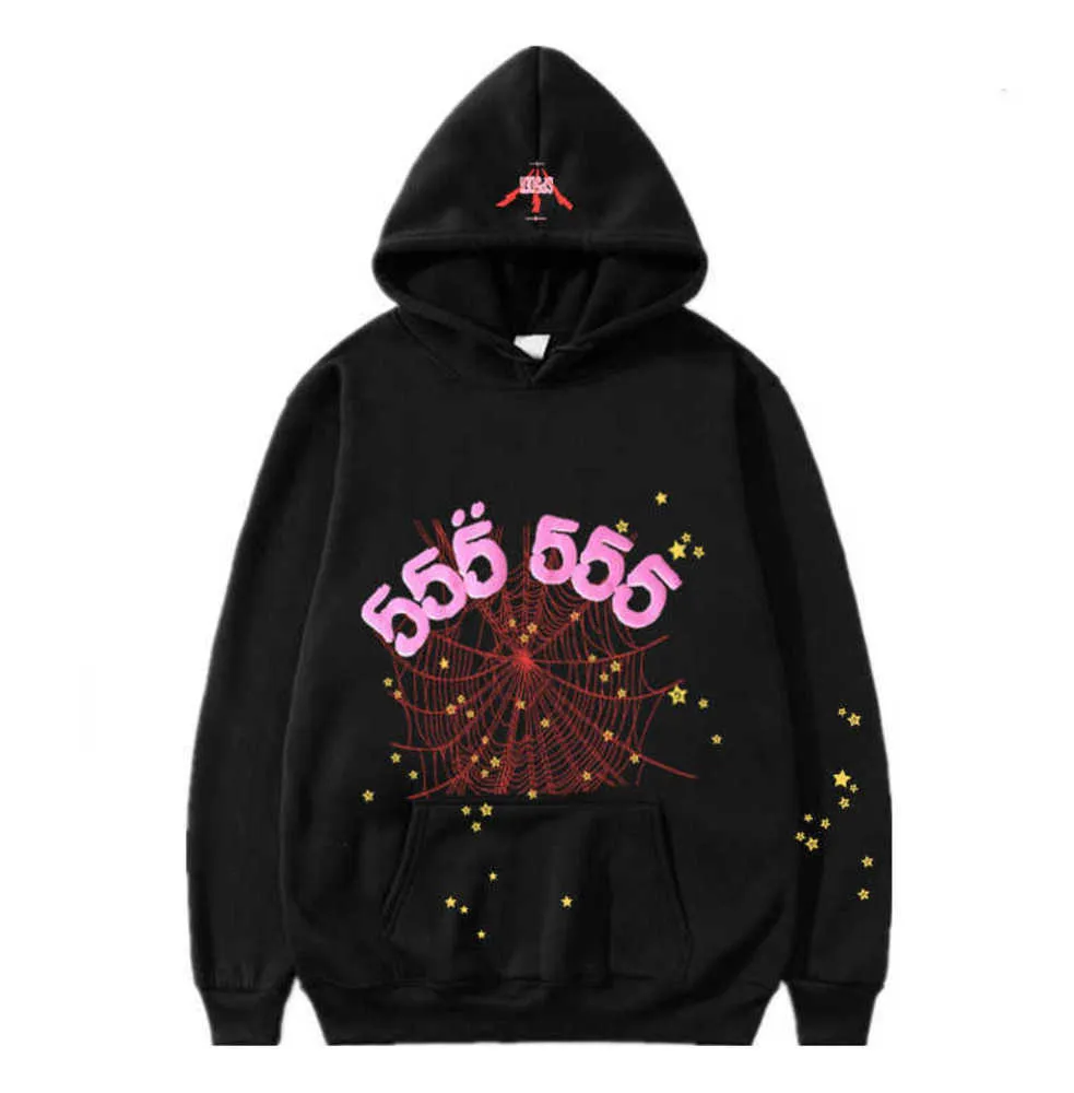 Yeni Erkek Hoodies Sweatshirts Yüksek Kaliteli Baskı 555555 Hoodie Erkek Kadın Moda Hip Hop Sokak Giyim Sweatshirts Örümcek Web Unisex Sweater Hoodies 2023