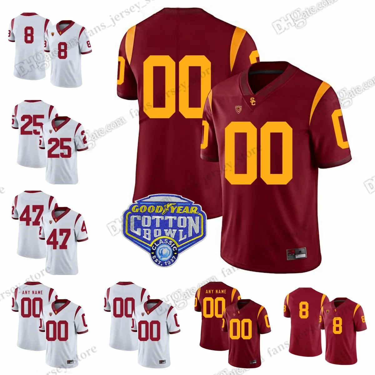 2023 NCAA USC Trojans College Footbalt Jersey St. Brown Jones II Seau Matthews Palmer Буш Питтман -младший