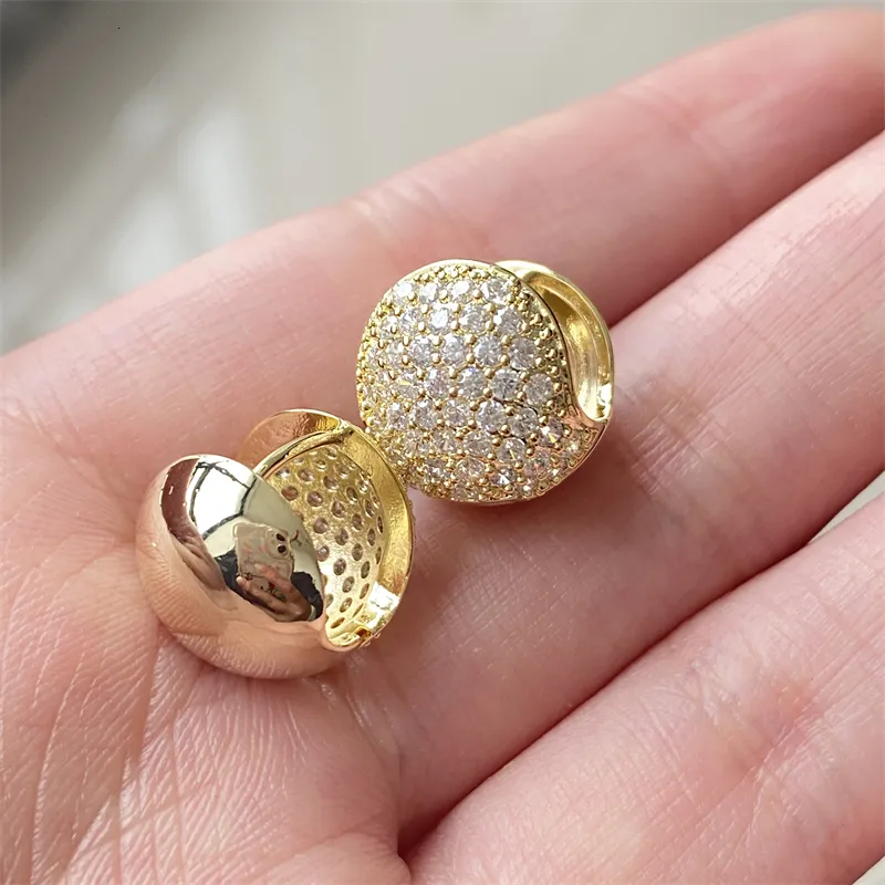 Stud Uilz Fashion Coreano Brincos de Argola Cor de Ouro para Mulheres Personalizado Geometry Inlay Requintado Zircão Orelha Brinco de Noiva Casamento 230714