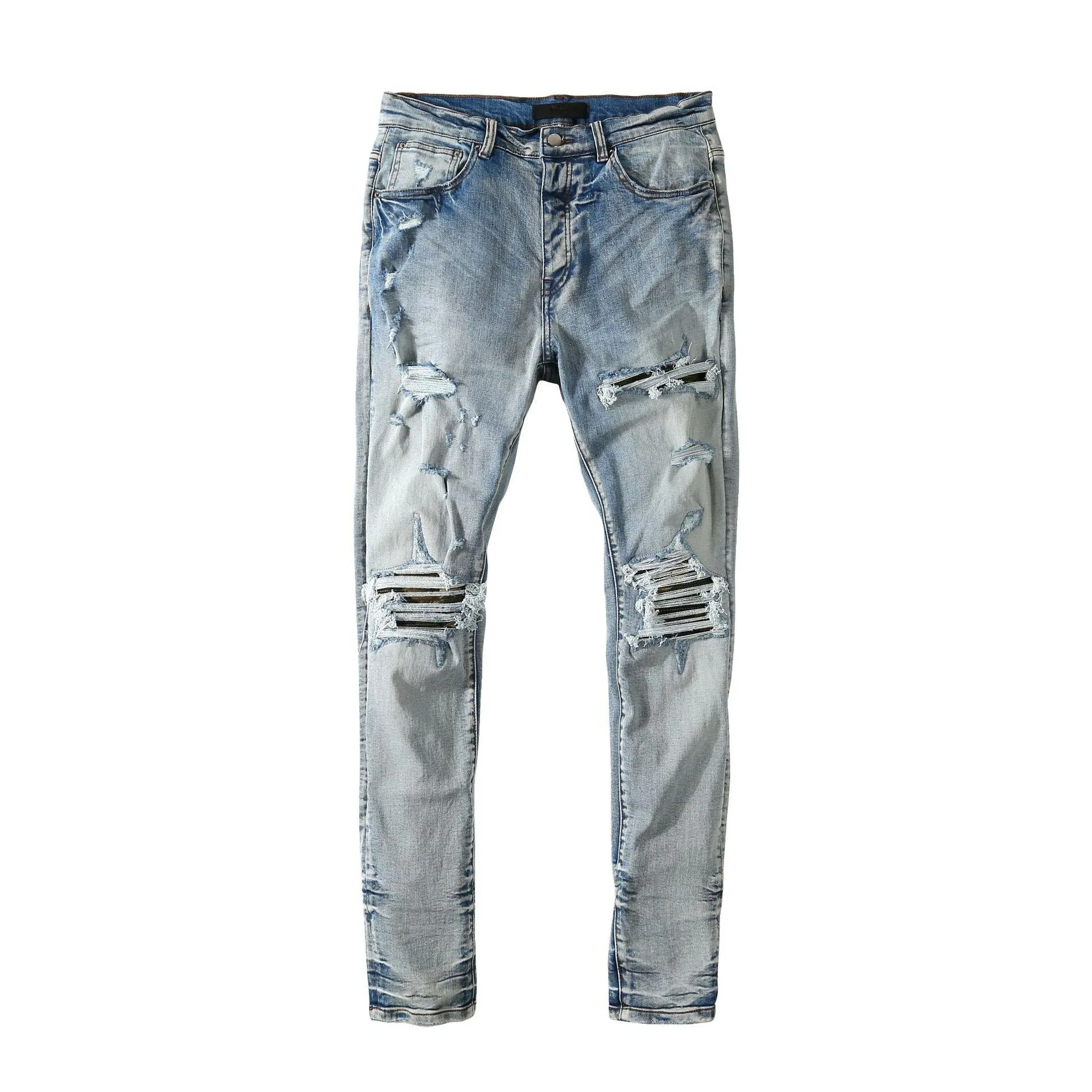 Herren Jeans Designer Jeans für Herrenhosen Mann weiß schwarze Rock Revival Jeans Biker Hosen Mann Pant Broken Loch Stickerei Hip Hop Denimhose Jeans Pantalone