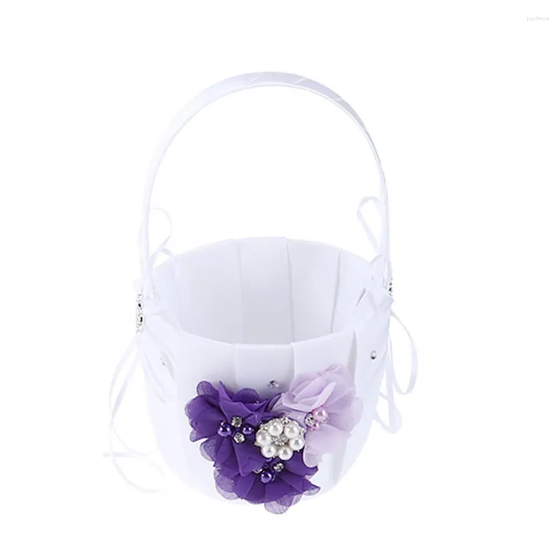 Decoratieve Bloemen Ring Kussen Bruiloft Manden Bloem Mooie Meisjes Hamper Bruid Gooien