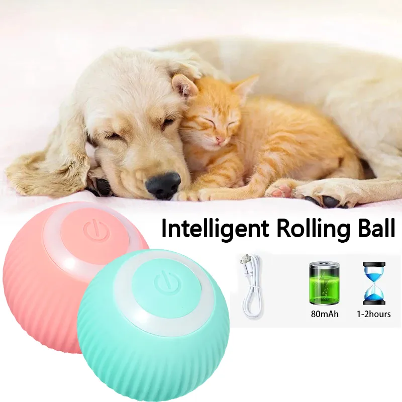 New Electric Dog Toys Auto Rolling Ball Smart Dog Ball Toys Funny Auto-moving Puppy Games Toys Pet Indoor Interactive Play Supply wholesale