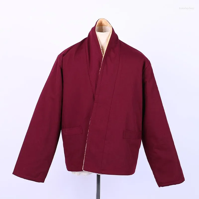 Ethnic Clothing Lamaism Costume Tibetan Buddhism Monk Clothes Zipper Dongbo Coat With Velvet Thermal Top Resident 2023