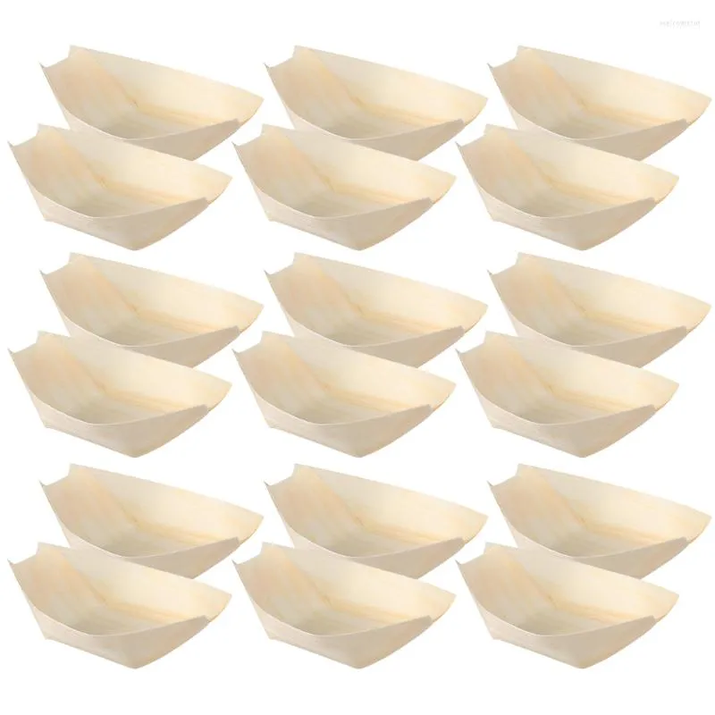 Dinnerware Sets Board Wooden Sushi Boat Catering Supplies Disposable Plates Bamboo Bowls Dish Charcuterie Cones Platter