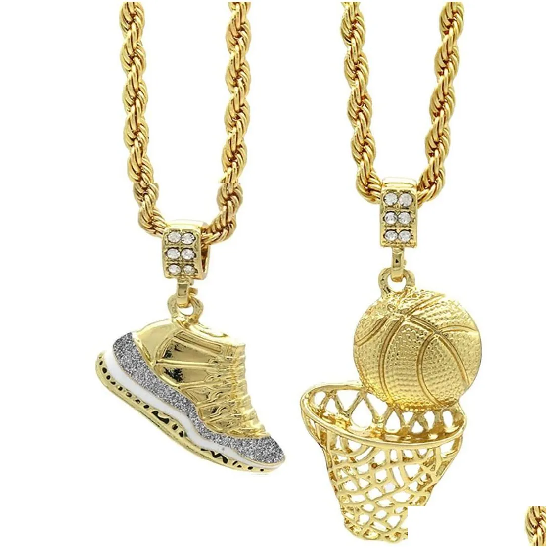 Collane con ciondolo Dobling Custom Big Brush Lettere corsive Targhetta Collana Cz Iced Out Personalizzato Icy Name Choker Charm con corda Dh0Yb