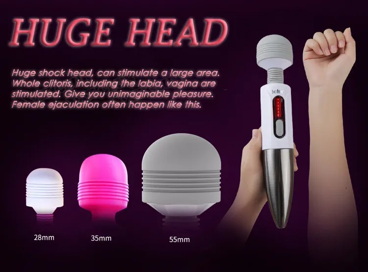 Vibratoren Leten Riesiger Kopfvibrator für weibliche Masturbation, Orgasmus, AV-Zauberstab, Massagegerät, Nippel-Klitoris-Stimulation_voghion.com