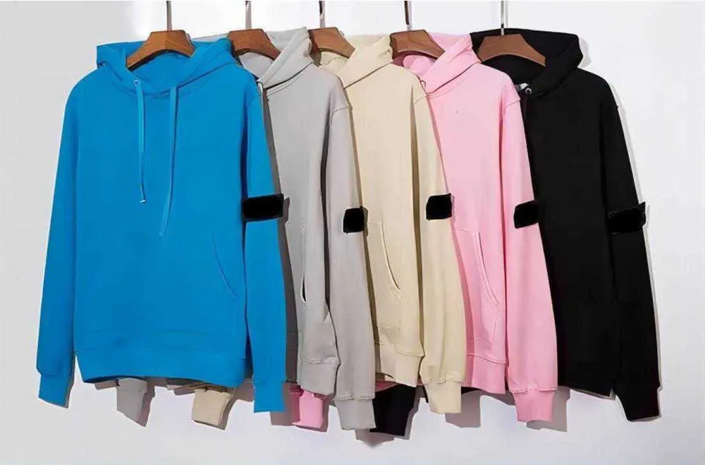 Colors Designers Masculino Stones Island Hoodie Candy Hoody Feminino Casual Manga Longa Casal Moletom Solto com Decote em O Design Solto32ess