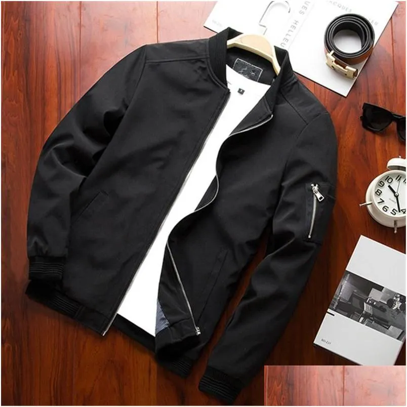 Men'S Jackets Mens 2021 Jacket Men Fashion Casual Slim Sportswear Bomber And Coats Plus Size S- 6Xl 9900 Drop Delivery Apparel Cloth Dhqou